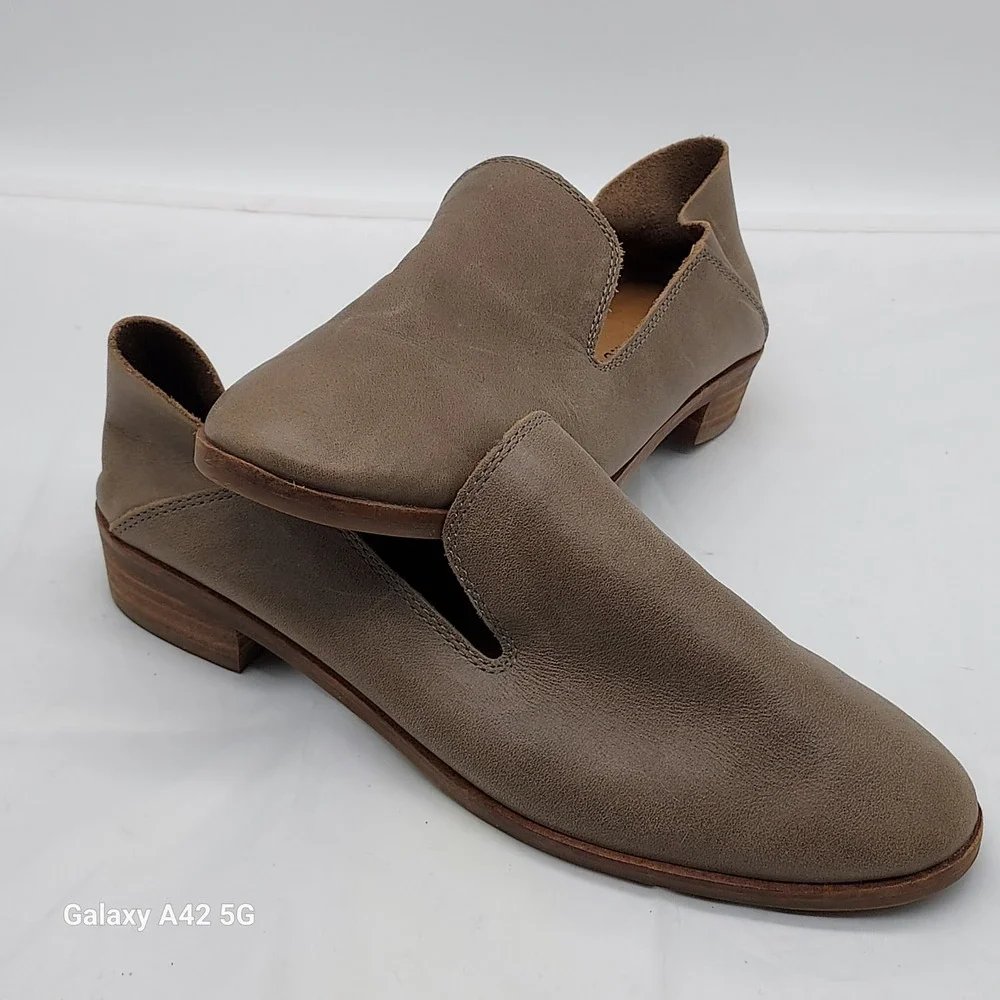 Lucky‎ Brand Cahill Taupe Leather Loafers Slip On Flats Womens 8 M LK-CAHILL